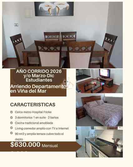 Departamento en arriendo en Viña del Mar (Valparaíso)